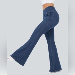 HALARA Women's Dark Blue Wide Leg Jeans
